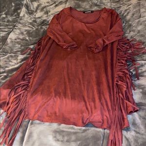 Red fringe dress